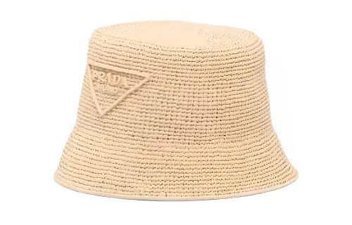 PRADA Straw Woven Bucket Hats Women's