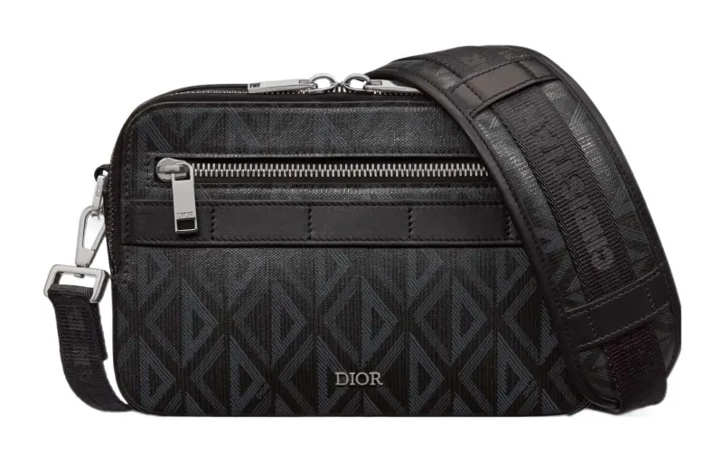 DIOR Canvas With Leather Messenger Bag, Shoulder Bag, Crossbody Bag Men's Black