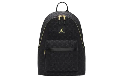Jordan Gold Logo Monogram Backpack Black