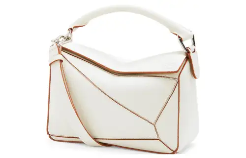 LOEWE Puzzle Calfskin Puzzle Bag, Handbag, Shoulder Bag, Crossbody Bag Small Women's White