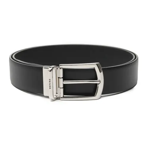 reversible Saffiano-leather belt