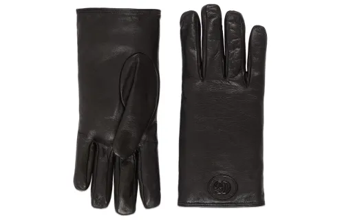 GUCCI Logo Plaque Military Gloves