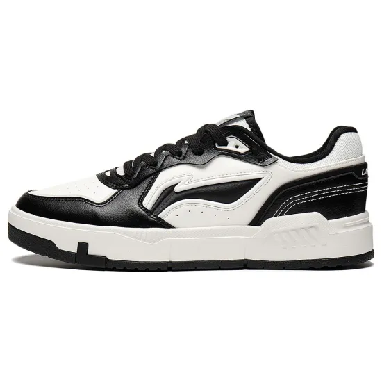 LiNing Qingchao Anti-Slip Wear-Resistant Low-Top Skateboard Shoes Men's White Black