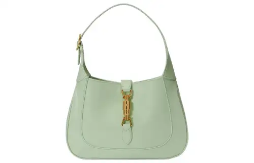 GUCCI Jackie 1961 Leather Crescent Shoulder Bag Shoulder Bag Women's Light Green
