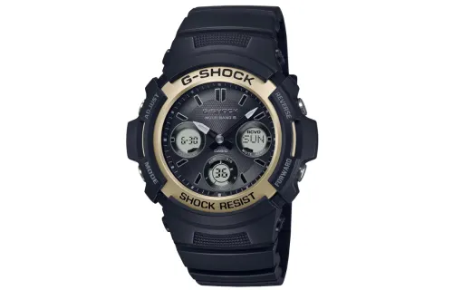CASIO Men Liquid Crystal/Analog Dual Display Series Gold Watch AWG-M100SF-1A6