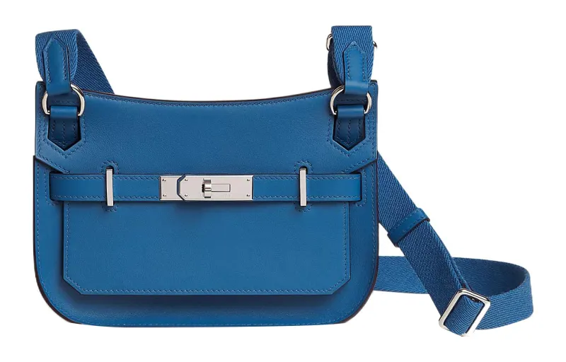 HERMES Jypsiere Swift Calfskin Shoulder Bag, Crossbody Bag Mini Women's French Blue
