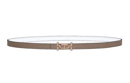 HERMES Ancre Calfskin Leather Belts Women's Width 1.4cm