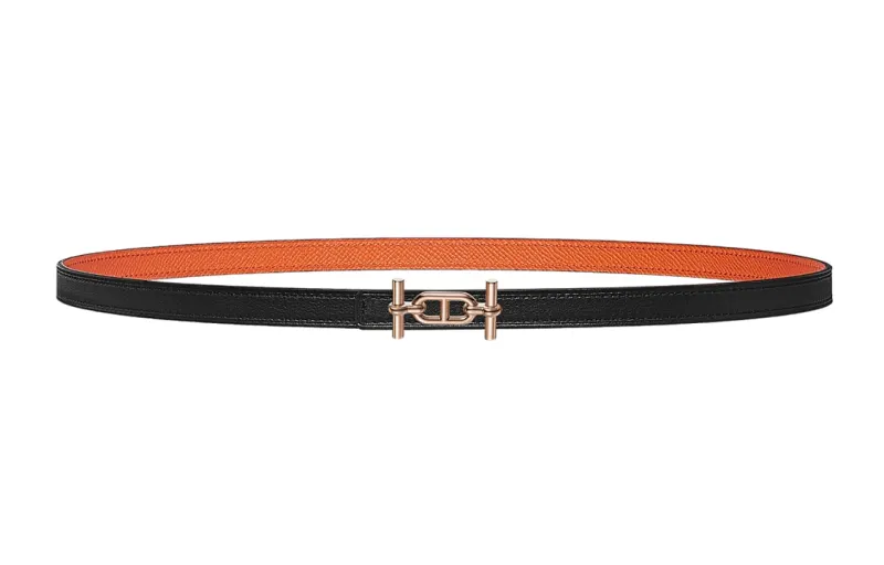 HERMES Cow Leather Belts Women's Width 1.3cm