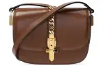 GUCCI Sylvie 1969 Leather Crossbody Bag, Shoulder Bag Women's Brown