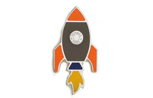 HERMES Space H Brooches Men's Silver