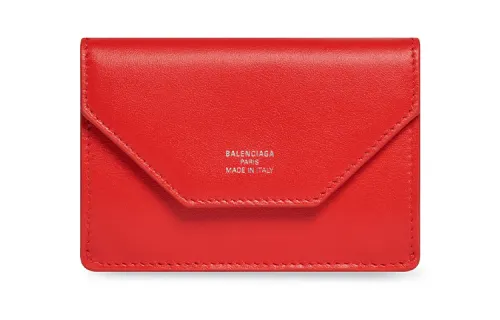 Balenciaga Smooth Calfskin Wallet Mini Women's Red