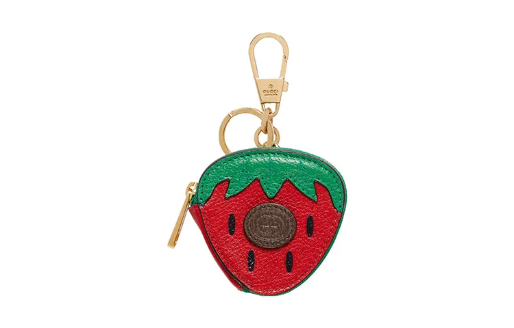 GUCCI Leather Coin Purse Women's Green/Red