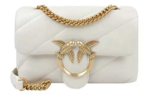 PINKO Puff Sheepskin Crossbody Bag, Shoulder Bag Women's White