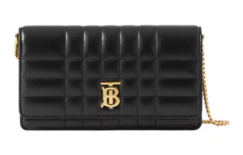 Burberry Lola Bag Quilting Sheepskin Shoulder Bag, Crossbody Bag Regular Women's Black