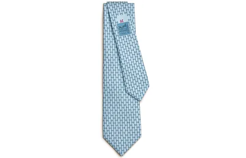 HERMES Tie 7 Tie Men's Light Blue