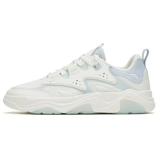 ANTA Life Collection Skateboard Shoes Women's Low-Top White Blue