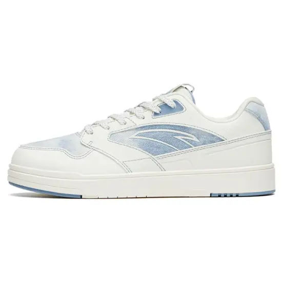 Anta Anti Slip Wear Resistant Low Top Skateboard Shoes Women's White And Blue Tie dye