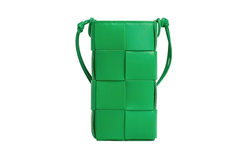 Bottega Veneta Calfskin Cell Phone Pouch Women's Parrot Green