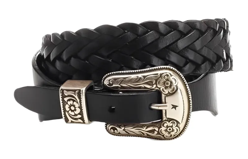Golden Goose Embellished Buckle Braided Belt