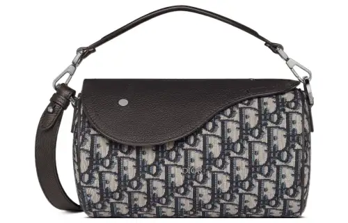 DIOR Saddle Grained Calfskin Saddle Bag, Handbag, Shoulder Bag, Crossbody Bag Women's Beige/Black