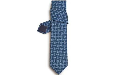 HERMES Tie 7 Tie Men's Dark Blue