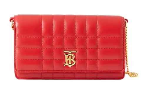 Burberry Lola Bag Sheepskin Shoulder Bag, Crossbody Bag Women's Bright Red