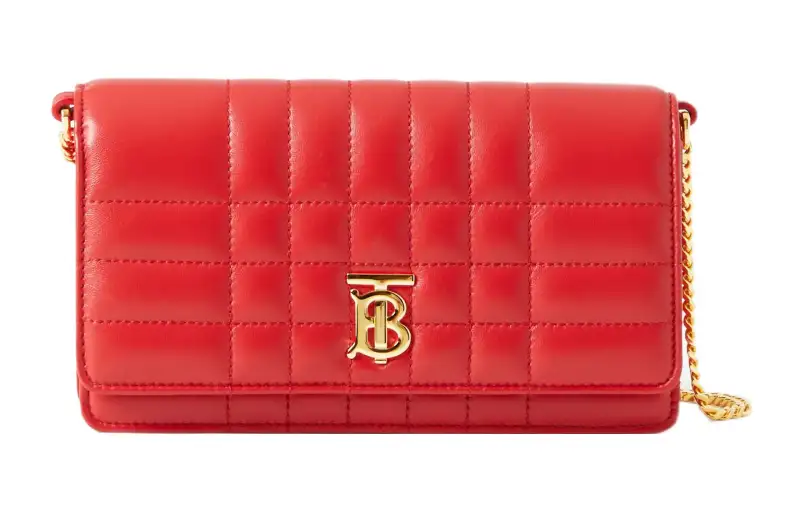 Burberry Lola Bag Sheepskin Shoulder Bag, Crossbody Bag Women's Bright Red