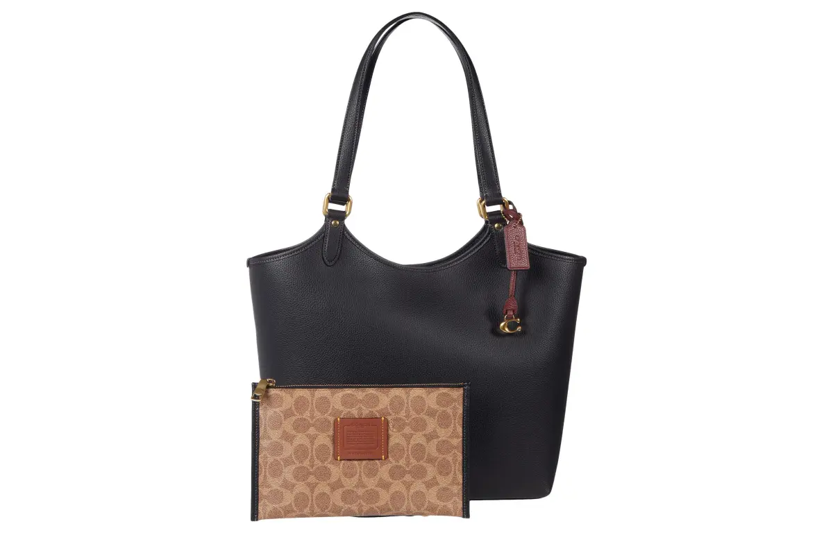 COACH Day Leather Combo Bag, Tote Bag, Shoulder Bag Large Women's Black