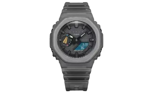 CASIO Men Liquid Crystal/Analog Dual Display Series Gray Watch GA-2100FT-8A