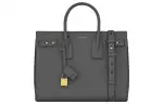 SAINT LAURENT SAC DE JOUR Cow Leather Handbag Small Women's Gray