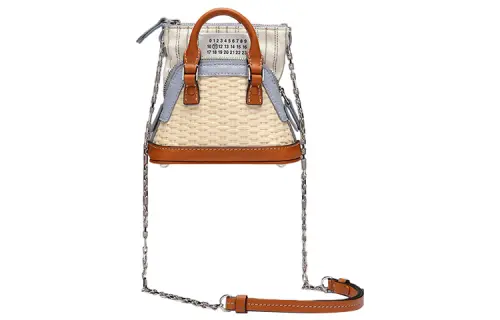 Maison Margiela 5AC Cow Leather Portable Crossbody Bag, Shoulder Bag Regular Women's Brown/Light Blue