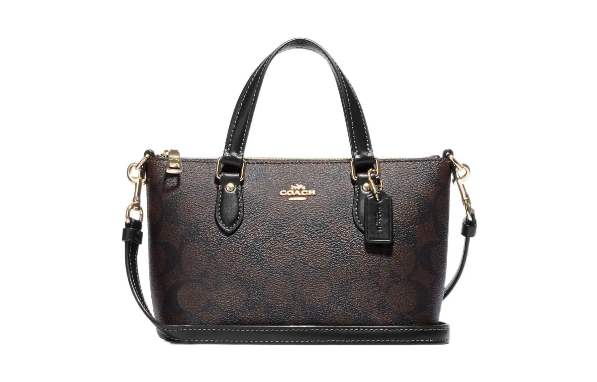 COACH Gallery Coated Canvas Handbag Mini Women's Tan