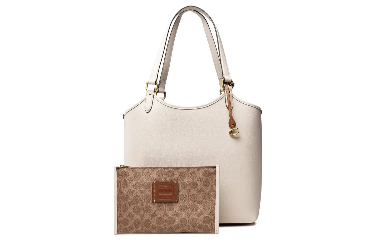 COACH Leather Combo Bag, Tote Bag, Shoulder Bag Large Women's White
