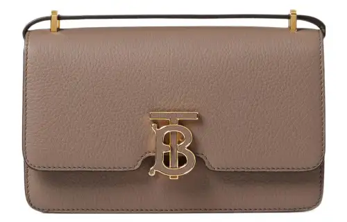 Burberry Grain Leather Crossbody Bag, Shoulder Bag Mini Women's Light Saddle Umber