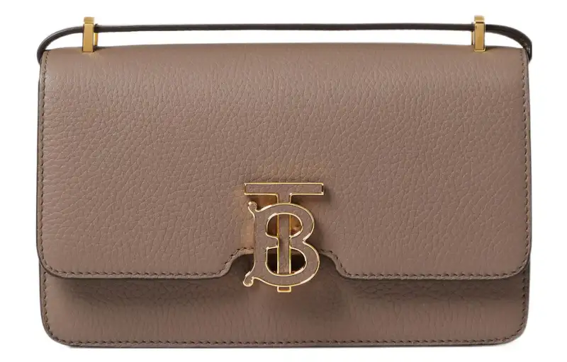 Burberry Grain Leather Crossbody Bag, Shoulder Bag Mini Women's Light Saddle Umber