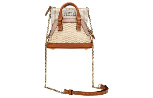 Maison Margiela 5AC With Cow Leather And Sheepskin Portable Crossbody Bag, Shoulder Bag Regular Women's Brown/Pink