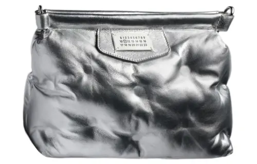 Maison Margiela Sheepskin With Calfskin Handheld Crossbody Bag, Shoulder Bag Women's Silver