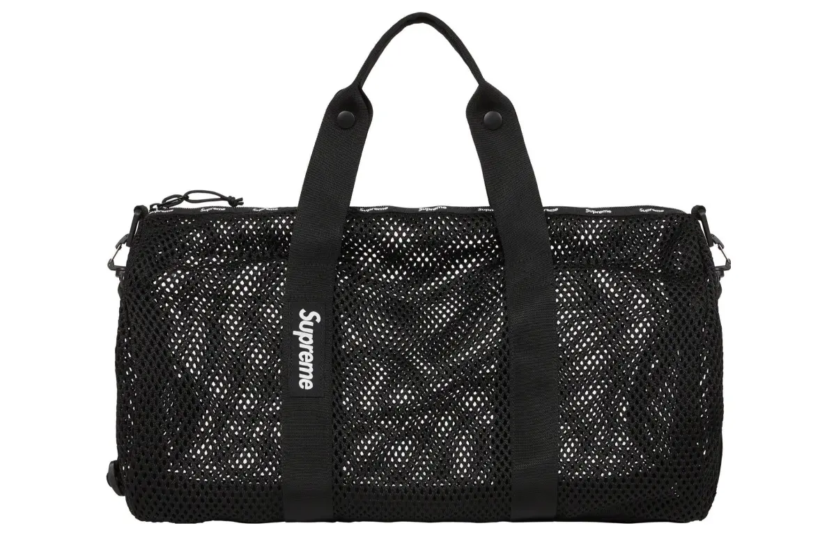 Supreme Polyethylene Mesh Luggage Bag Handbag Unisex Black