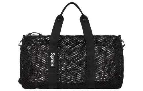 Supreme Polyethylene Mesh Luggage Bag Handbag Unisex Black