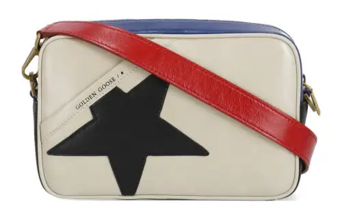 Golden Goose Cow Leather Camera Bag, Crossbody Bag, Shoulder Bag Women's White/Blue/Black