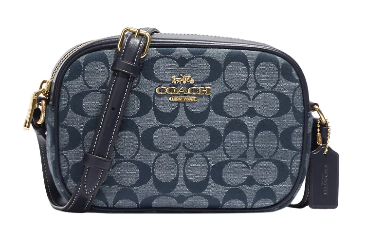 COACH Jamie Chambray With Leather Shoulder Bag, Crossbody Bag Mini Women's Denim Blue