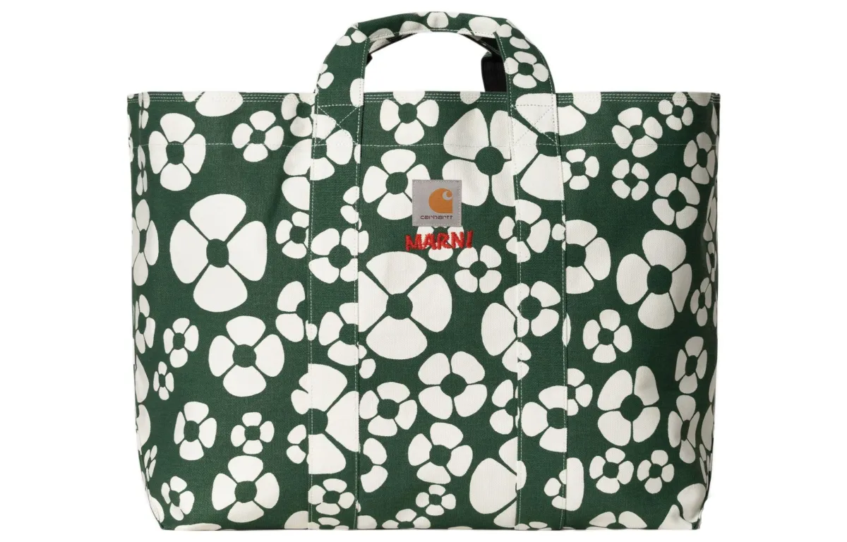Carhartt WIP MARNI Collaboration Cotton Canvas Tote Bag, Shopping Bag, Canvas Bag, Handbag, Shoulder Bag Women's
