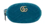 GUCCI GG Marmont Velvet Sling Bag, Fanny Pack Women's Blue Green