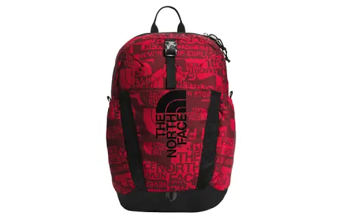 THE NORTH FACE 15.3L Backpack Double Shoulder Outdoor Bag Recycled Polyester Material Red Women's