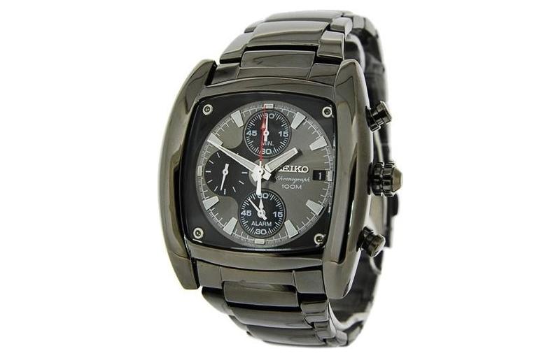 SEIKO Chronograph Series Quartz Movement Watch Men's Watches Black Dial