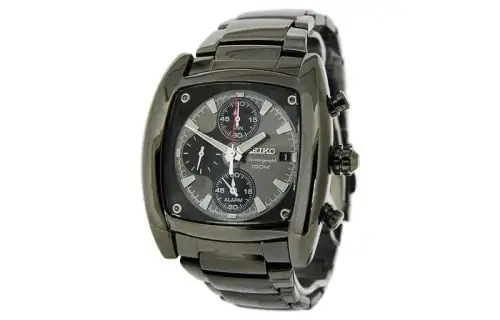 SEIKO Chronograph Series Quartz Movement Watch Men's Watches Black Dial