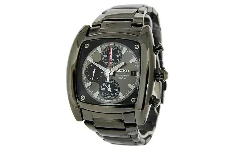SEIKO Chronograph Series Quartz Movement Watch Men's Watches Black Dial