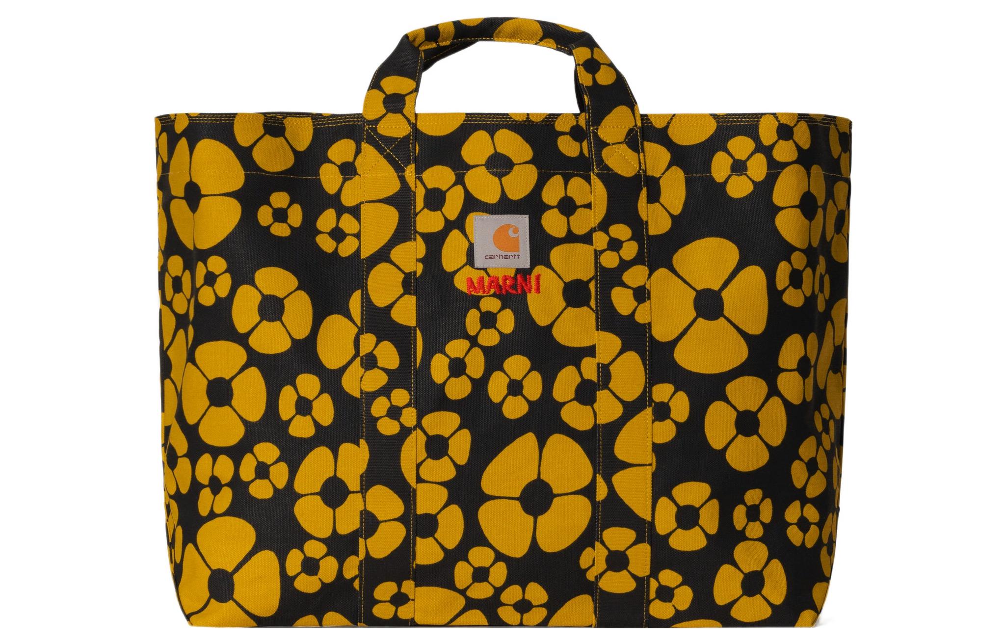 Женская сумка Carhartt WIP x MARNI (черно-желтая)