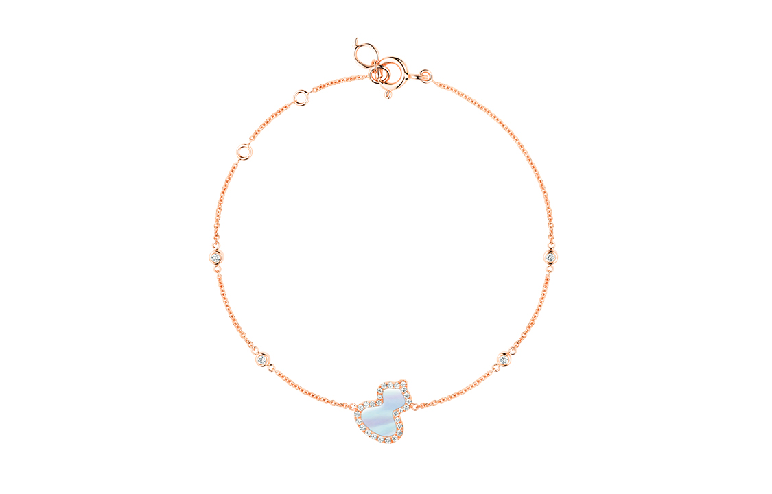 Qeelin Fashionable trend universal golden diamond bracelet pearl, 18 carat, pink gold