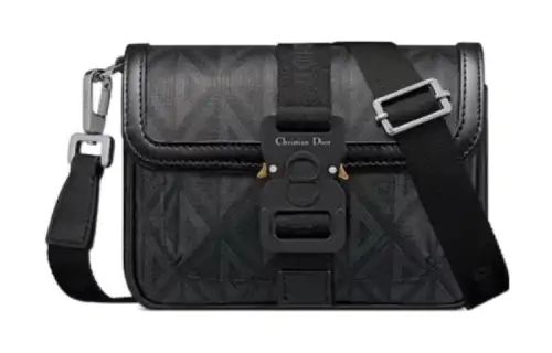 DIOR Hit The Road Canvas With Smooth Cow Leather Handheld Shoulder Bag, Crossbody Bag Mini Men's Black